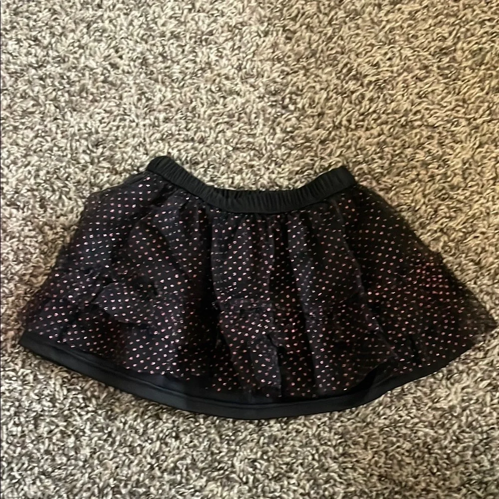 Gymboree Pink Long Sleeve Onesie & Black&Pink Skirt Matching Set